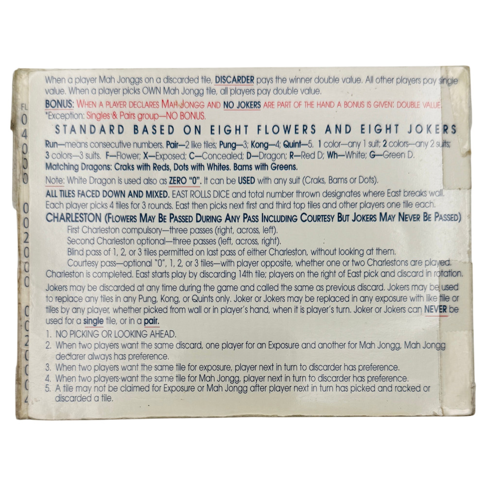 1996-97 National Mah Jongg League Official Standard Hands & Rules Card 59th READ - Picture 6 of 8